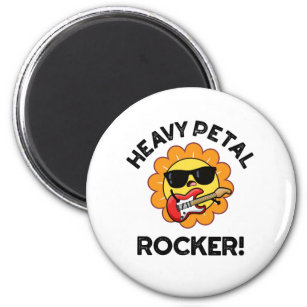 Heavy Petal Rocker Funny Heavy Metal Flower Pun Magnet
