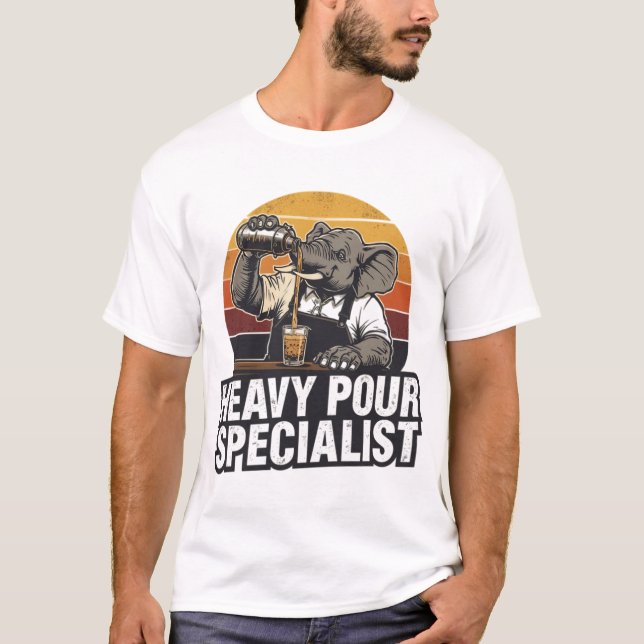 Heavy Pour Specialist Elephant Bartender Shirt (Front)