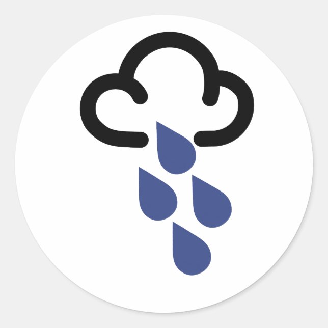 Heavy Rain: Retro weather forecast symbol Classic Round Sticker (Front)