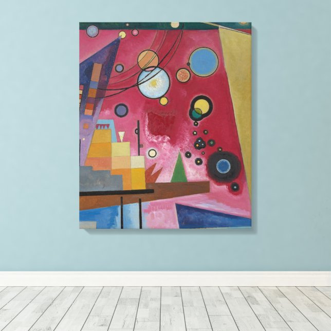 Heavy Red by Wassily Kandinsky Canvas Print (Insitu(Wood Floor))