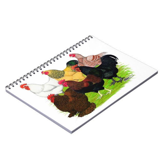 Heavy Rooster Assortment Spiral Notebook (Left Side)
