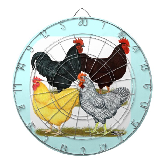 Heavy Rooster Chicken Quartet Dartboard (Front)