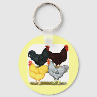 Heavy Rooster Chicken Quartet Key Ring