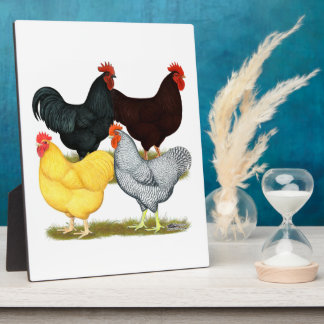 Heavy Rooster Chicken Quartet Plaque