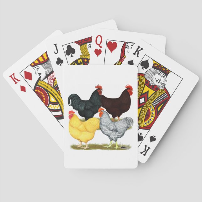 Heavy Rooster Chicken Quartet Playing Cards (Back)