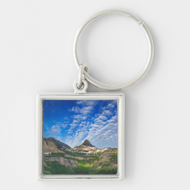 Heavy Runner And Reynolds Mountain In Morning Key Ring (Front)