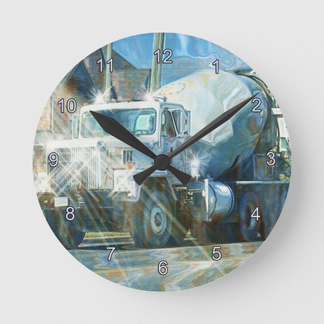 Heavy Transport Cement Truck Wall Clock (Front)