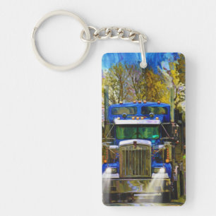 Heavy Transport Truck Art for Lorry Drivers Key Ring