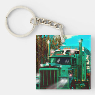 Heavy Transport Truck Art for Lorry Drivers Key Ring