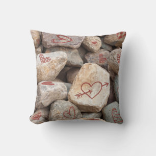 Heavy Valentine Hearts, Hand Drawn Art Print Cushion