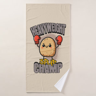 Heavyweight Spud Champ Boxing Potato  Bath Towel Set
