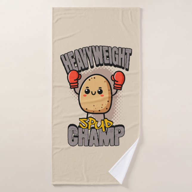 Heavyweight Spud Champ Boxing Potato  Bath Towel Set (Bath Towel)