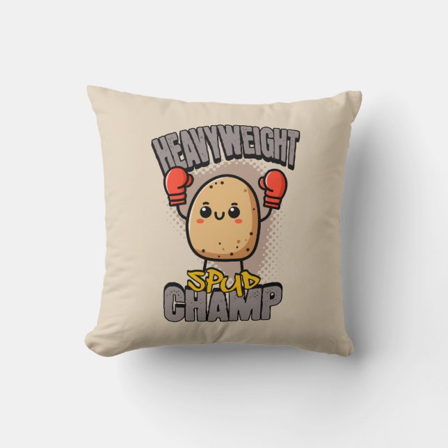 Heavyweight Spud Champ Boxing Potato  Cushion (Front)