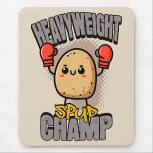Heavyweight Spud Champ Boxing Potato  Mouse Pad