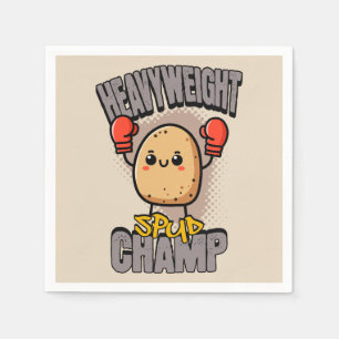 Heavyweight Spud Champ Boxing Potato  Napkin