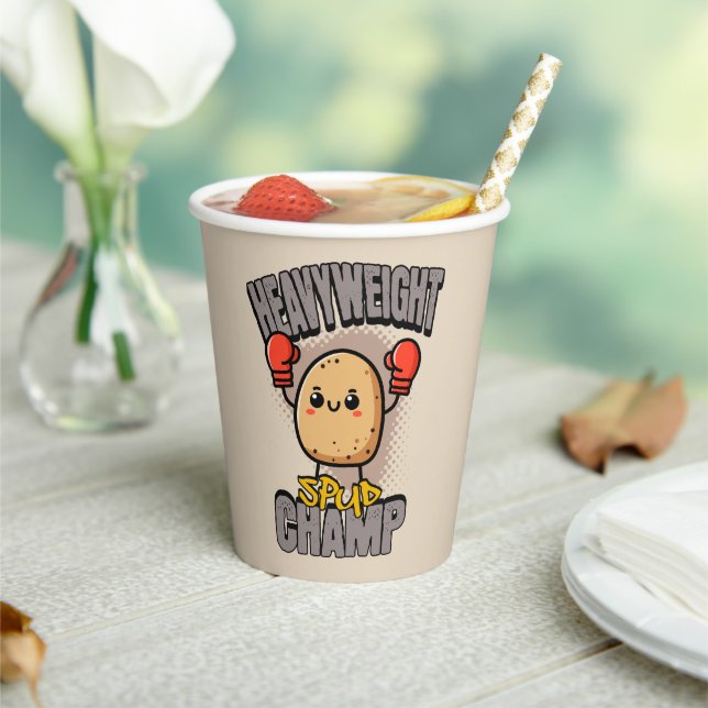 Heavyweight Spud Champ Boxing Potato  Paper Cups (Insitu)