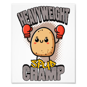Heavyweight Spud Champ Boxing Potato  Photo Print