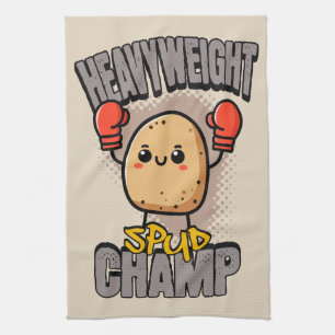 Heavyweight Spud Champ Boxing Potato Tea Towel