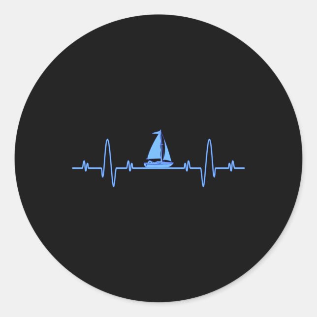 Hebeat Sailing Sailboat Captain Sailors Classic Round Sticker (Front)