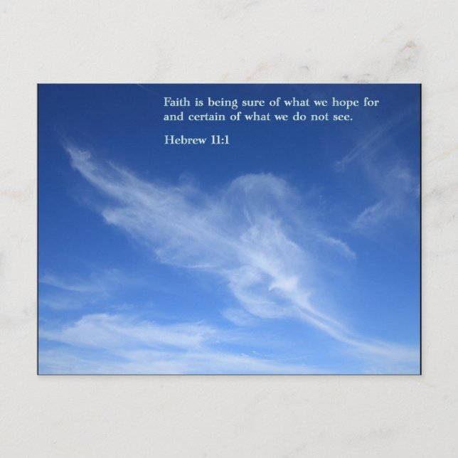Hebrew 11:1  Clouds Postcard (Front)