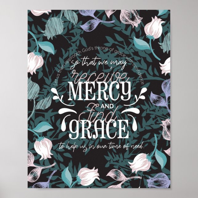 Hebrew 4:16 quotes black ver poster (Front)