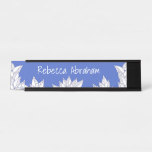 Hebrew Aleph Tav White Desk Name Plate