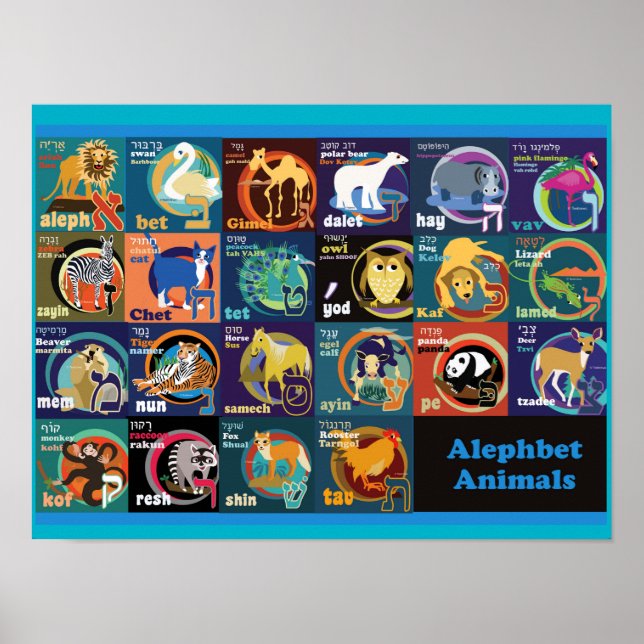 Hebrew Alphabet Poster (Front)