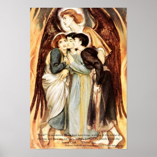 Hebrew Boys Fiery Furnace, Bible Scripture Print (Front)