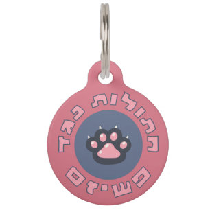 Hebrew Cats Against Fascism   Jewish Activism  Pet Tag