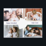 Hebrew Dreidel Silhouette Photos Hanukkah Postcard<br><div class="desc">Add 4 of your favourite photos to the front of this Hanukkah postcard,  featuring the silhouette of a dreidel and "Happy Hanukkah" in English and "חנוכה שמח" in Hebrew on the front. A short greeting on the back can be personalised with your names,  or left blank to add later.</div>