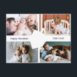 Hebrew Dreidel Silhouette Photos Hanukkah Postcard<br><div class="desc">Add 4 of your favourite photos to the front of this Hanukkah postcard,  featuring the silhouette of a dreidel and "Happy Hanukkah" in English and "חנוכה שמח" in Hebrew on the front. A short greeting on the back can be personalised with your names,  or left blank to add later.</div>