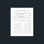 Hebrew Hadlakat Nerot Chanukah - Blessings Menorah Canvas Print<br><div class="desc">Seder Hadlakat Nerot (Shel) Chanukah - Hebrew blessings and prayers recited and sung when lighting the chanukiya (menorah). A traditional set of three blessings, Hanerot Halallu, and Maoz Tzur. Great to use as wall decor for Chanukah or practical guide to kindling the lights. Great idea for all synagogues, Jewish schools...</div>