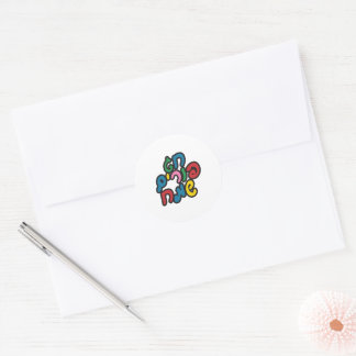 Hebrew Happy Purim Classic Round Sticker