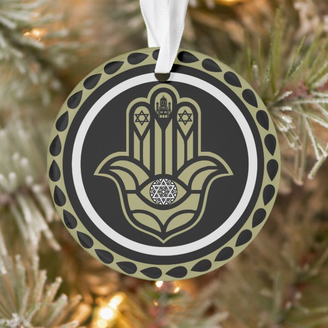 Hebrew House Blessing Ornament (Tree)