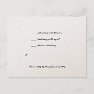 Hebrew Jewish Wedding RSVP Ivory Metallic Card