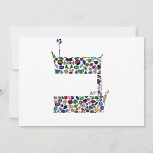 Hebrew Letter BET made with Gemstones Invitation