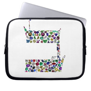 Hebrew Letter BET made with Gemstones Laptop Sleeve