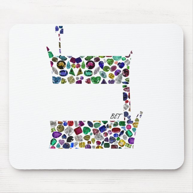Hebrew Letter BET made with Gemstones Mouse Pad (Front)