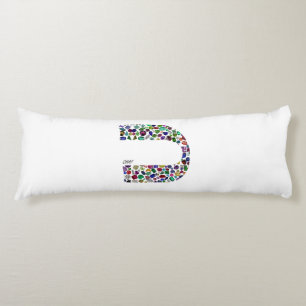 Hebrew Letter 'CHAF' made with Gems in All Colours Body Cushion