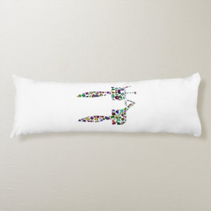 Hebrew Letter 'CHET' made with Diamonds and Gems Body Cushion