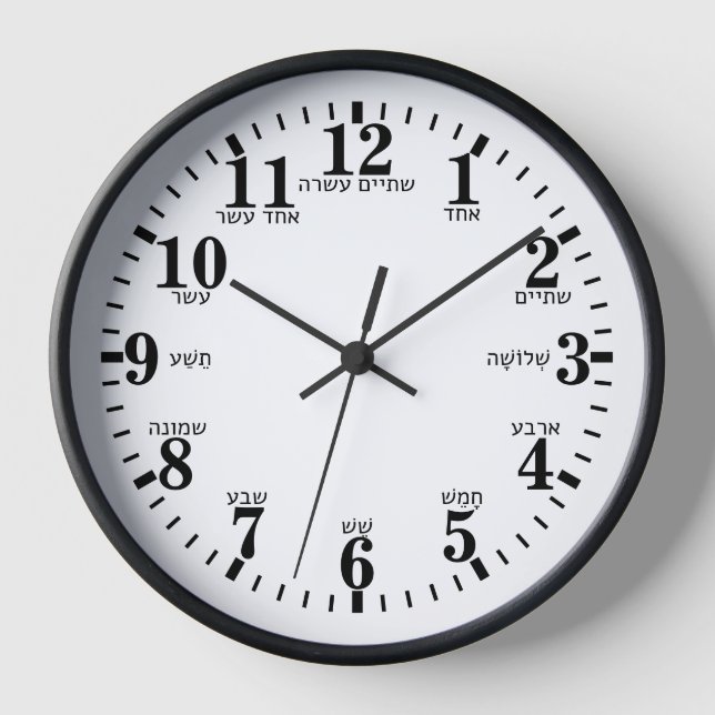 Hebrew Letter Numbers Clock (Front)