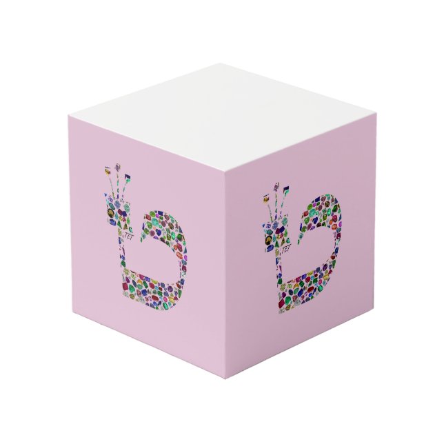 Hebrew Letter 'TET' Cube (Front Angled)
