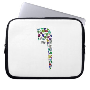 Hebrew Letter VAV made with Gemstones Laptop Sleeve