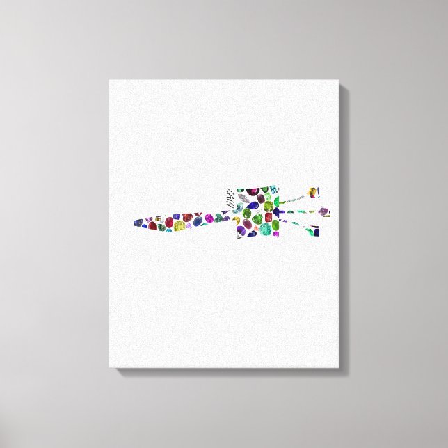 Hebrew Letter ZAIN made with Gemstones Canvas Print (Front)