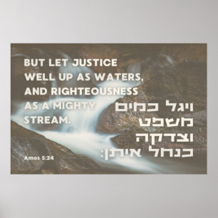 Hebrew Prophet Amos' Quote Justice & Righteousness Poster