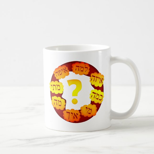 Hebrew Question Coffee Mug (Right)