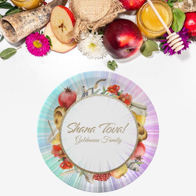 Hebrew Rosh Hashanah Paper Plate (Creator Uploaded)