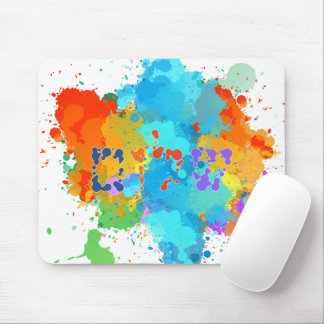 Hebrew "Shalom" with Paint Splashes Background  Mouse Pad