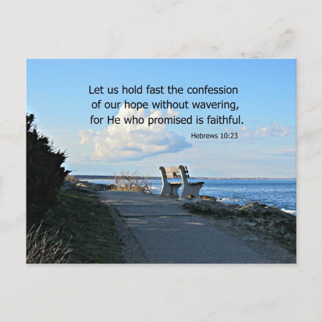 Hebrews 10:23 Let us hold fast the confession... Postcard (Front)