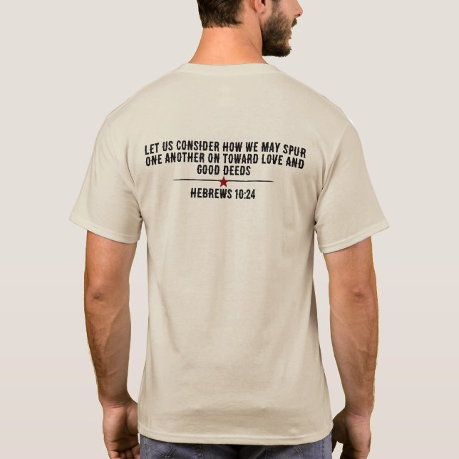 Hebrews 10:24 custom artwork tee (Back)